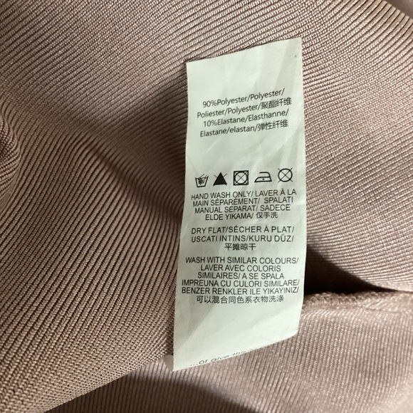 NWT MISSGUIDED Bandage Bodycon Panelled Front Plunge MIDI Dress Mauve Size 12 - Picture 6 of 11